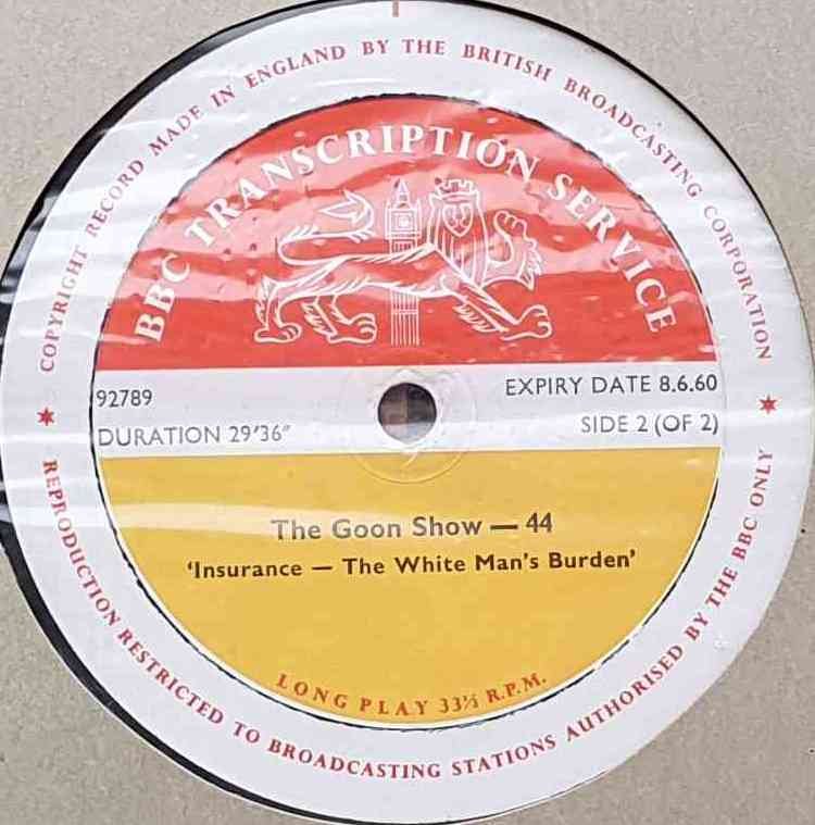 92787 The Goon Show - 43 / 44 (Side 2 of 2) Unknown from the BBC records and Tapes library Label